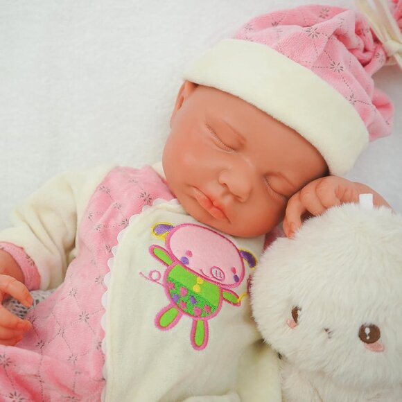 18 Inch Realistic Full Body Silicone Reborn wheaten Baby Girl Newborn Baby Dolls - Picture 1 of 7